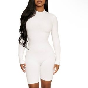 Naked Wardrobe Snatched Long Sleeve Romper